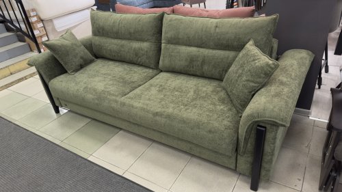Диван "Краш" ГМФ 621, 6кат, ве  в ткани BELKRAFT - Пандора 309 forest, опоры темные
