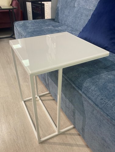 Стол Table 1 (стекло белое, каркас белый)