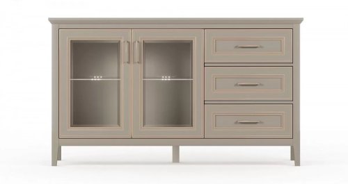 Тумба KOM2W3S с подсветкой  "CLASSIC" глиняный серый/глиняный серый