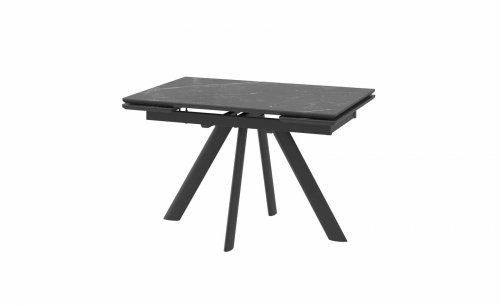 Стол JACK-120 раздвижной 120(30+30)*80, STONE BLACK ST CER/ЧЕРНЫЙ