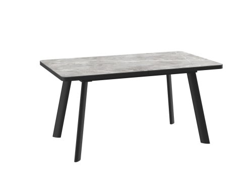 Стол LEON LUX RADIAL-160, раздвижной 160(200)*90, STONE GREY ST CER/ЧЕРНЫЙ