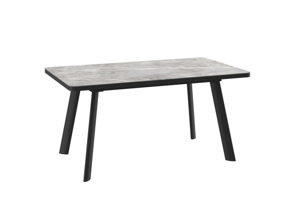 Стол LEON LUX RADIAL-160, раздвижной 160(200)*90, STONE GREY ST CER/ЧЕРНЫЙ