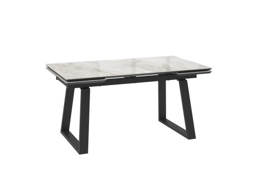 Стол MILANA-160, раздвижной 160(40+40)*90, ITALIAN LIGHT GREY GLOSS SR CER/ЧЕРНЫЙ